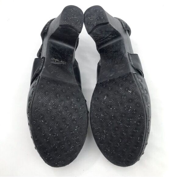 Dansko RYDER Black Leather Studded Heeled Platform Clogs - Picture 13 of 16